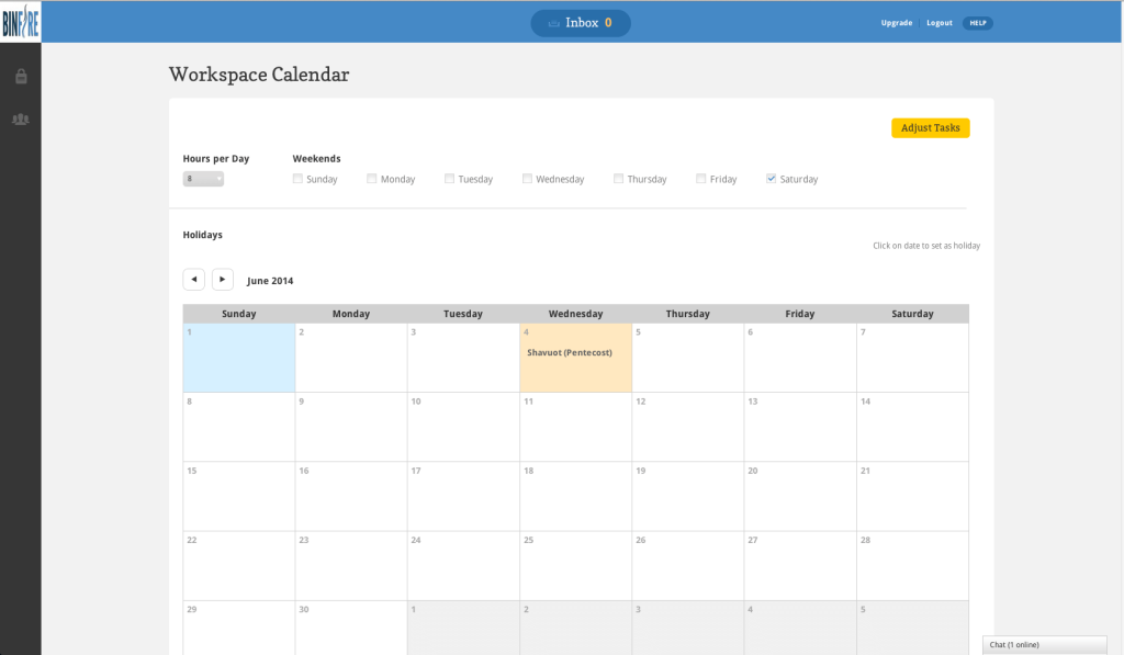 workspace calendar